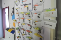 Die Komplimente-Wand füllt sich.