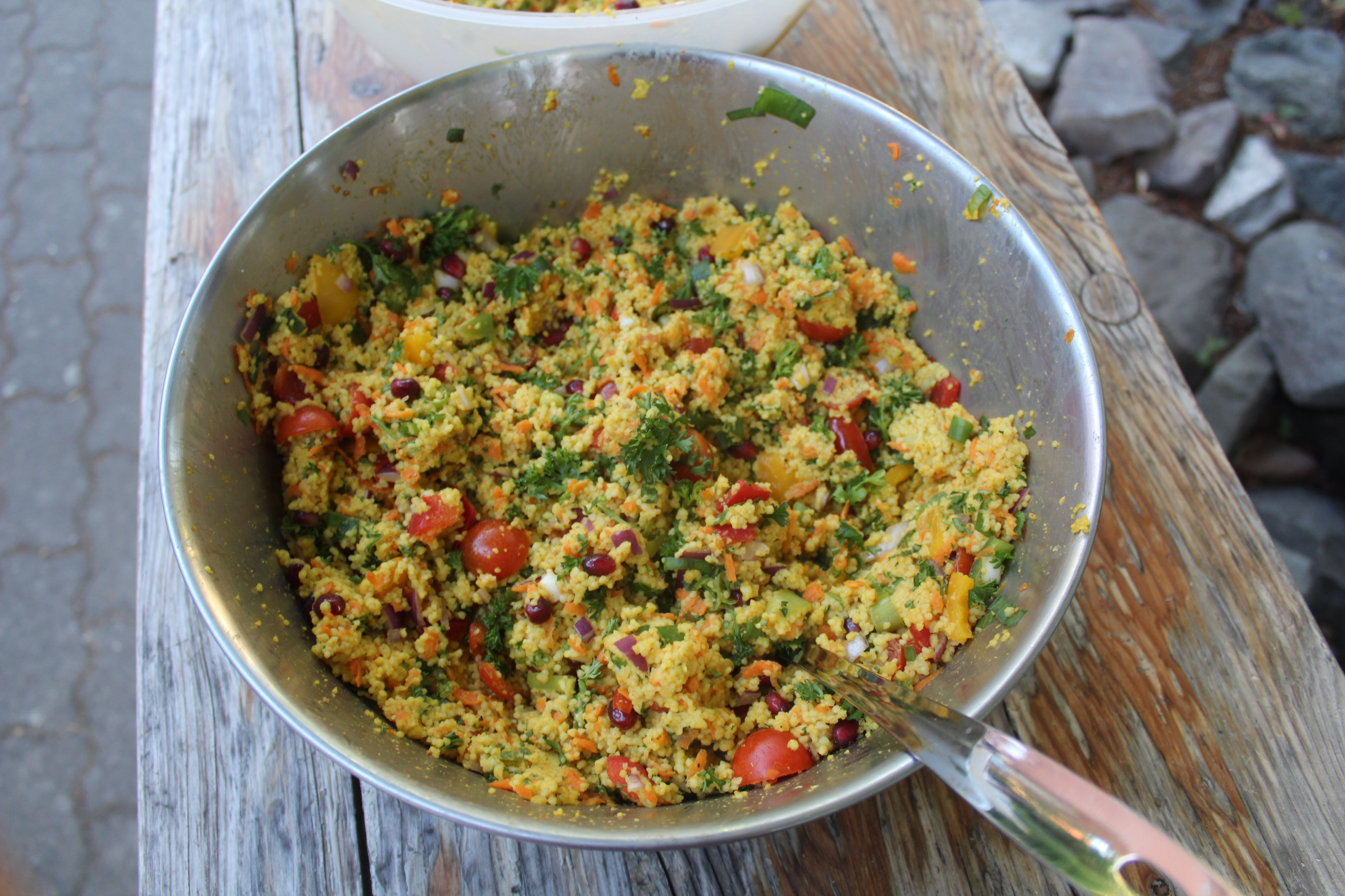 Unser kleines Meisterwerk: Ein Couscous-Salat.