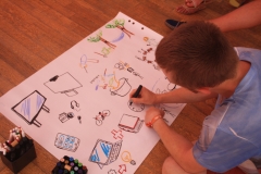 Hier entsteht ein Plakat zum Thema "Digitalisierung in der Schule"